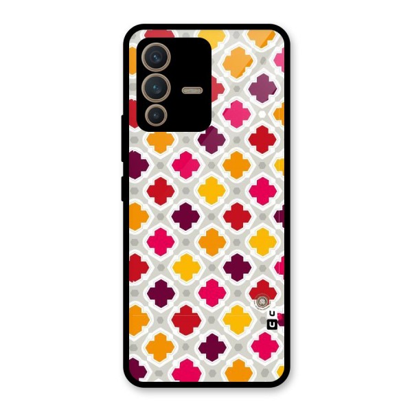 Bright Pattern Glass Back Case for Vivo V23 5G