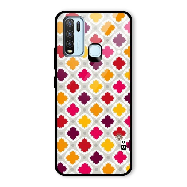 Bright Pattern Glass Back Case for Vivo Y30