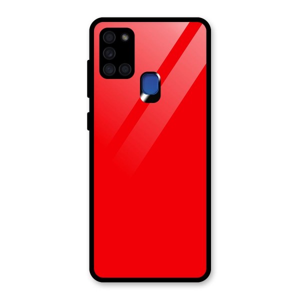 Bright Red Glass Back Case for Galaxy A21s