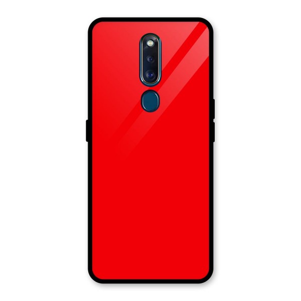 Bright Red Glass Back Case for Oppo F11 Pro