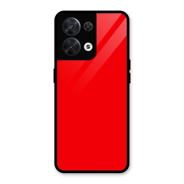 Bright Red Glass Back Case for Oppo Reno8 5G