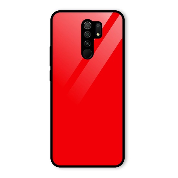 Bright Red Glass Back Case for Redmi 9 Prime