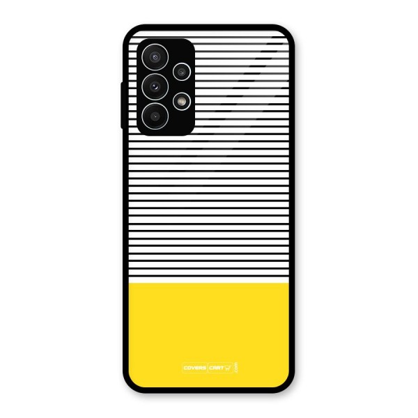 Bright Yellow Stripes Glass Back Case for Galaxy A23