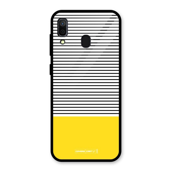 Bright Yellow Stripes Glass Back Case for Galaxy A30