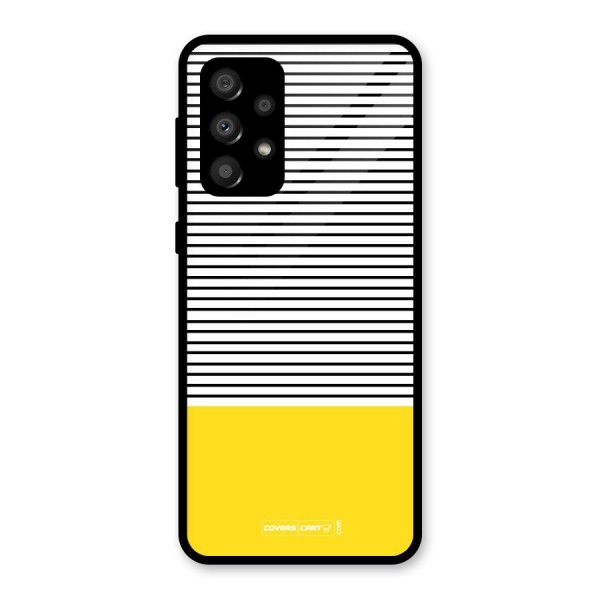 Bright Yellow Stripes Glass Back Case for Galaxy A32