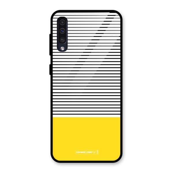 Bright Yellow Stripes Glass Back Case for Galaxy A50s