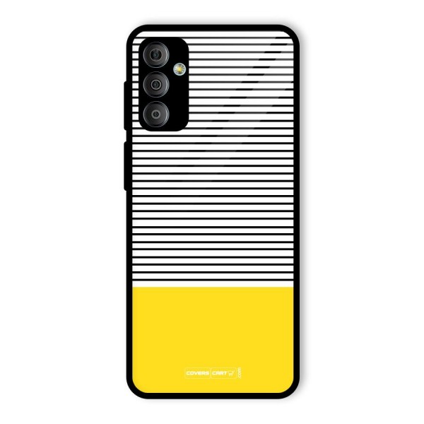 Bright Yellow Stripes Glass Back Case for Galaxy F23