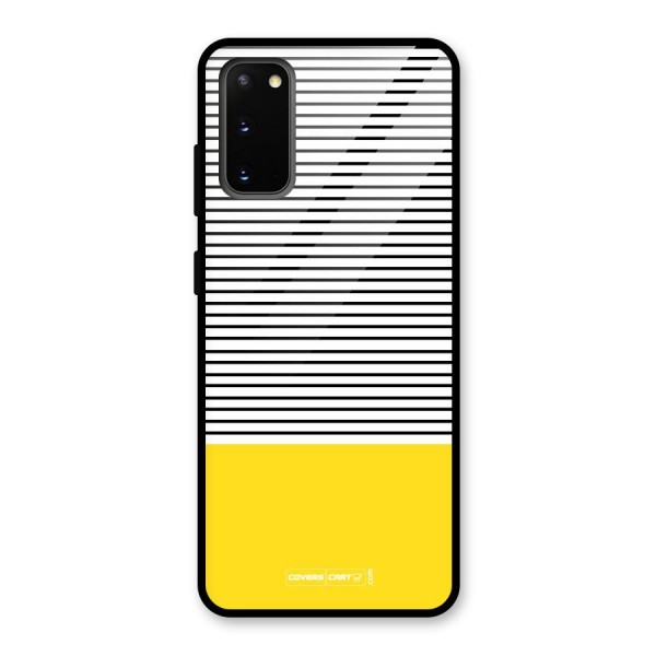 Bright Yellow Stripes Glass Back Case for Galaxy S20