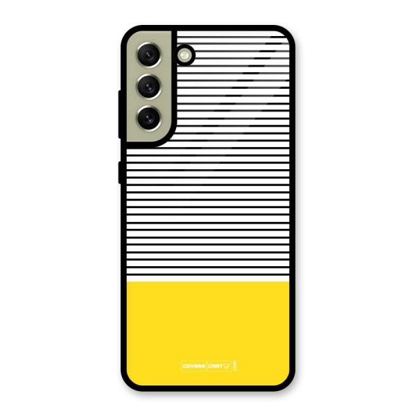 Bright Yellow Stripes Glass Back Case for Galaxy S21 FE 5G
