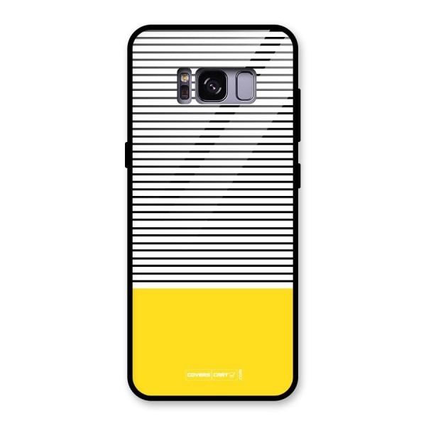 Bright Yellow Stripes Glass Back Case for Galaxy S8