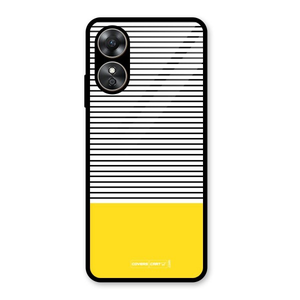 Bright Yellow Stripes Glass Back Case for Oppo A17