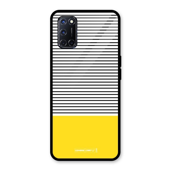 Bright Yellow Stripes Glass Back Case for Oppo A52