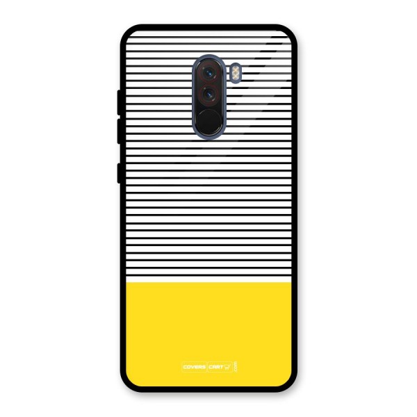 Bright Yellow Stripes Glass Back Case for Poco F1