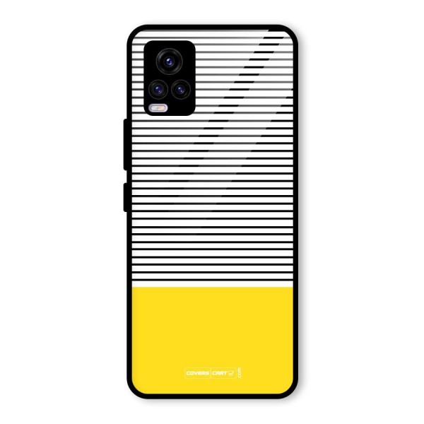 Bright Yellow Stripes Glass Back Case for Vivo V20