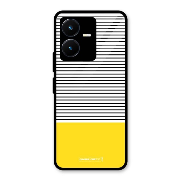 Bright Yellow Stripes Glass Back Case for Vivo Y22