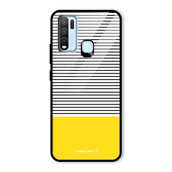 Bright Yellow Stripes Glass Back Case for Vivo Y30