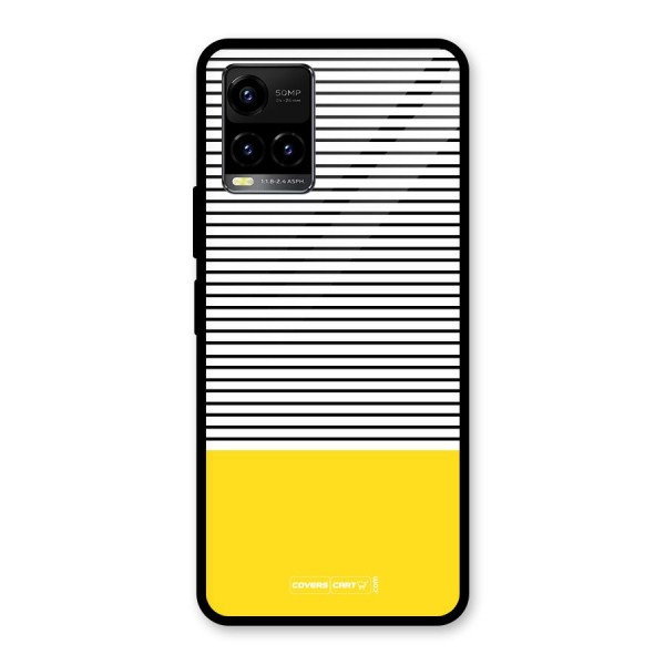 Bright Yellow Stripes Glass Back Case for Vivo Y33s