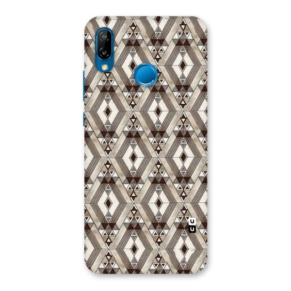 Brown Abstract Design Back Case for Huawei P20 Lite