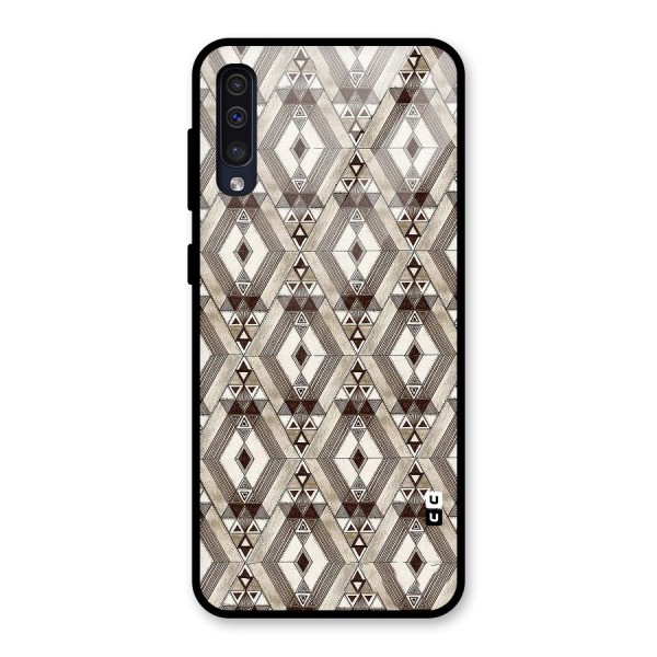 Brown Abstract Design Glass Back Case for Galaxy A50s