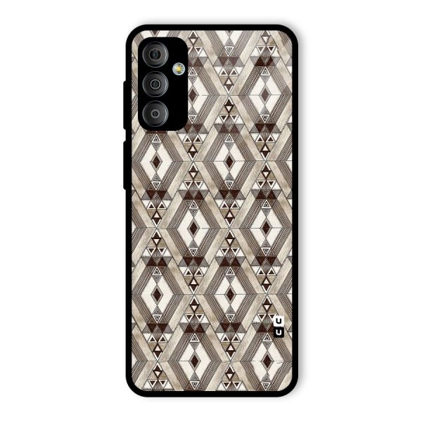 Brown Abstract Design Glass Back Case for Galaxy F23