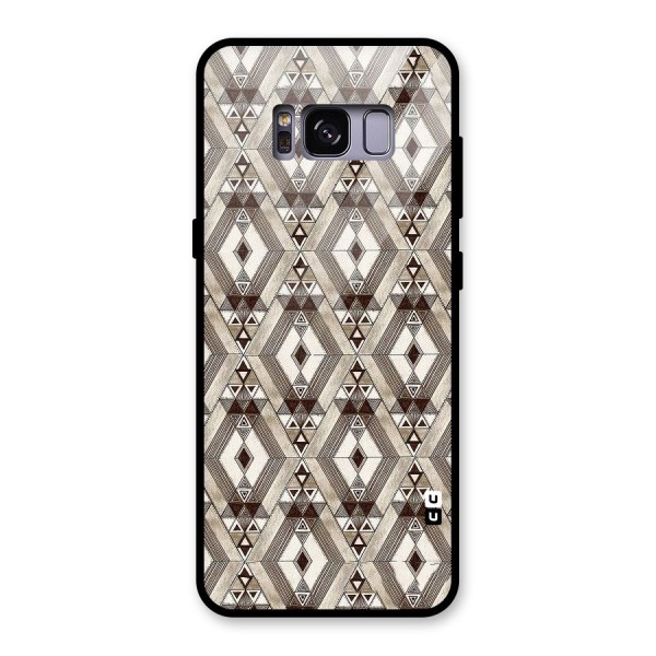 Brown Abstract Design Glass Back Case for Galaxy S8