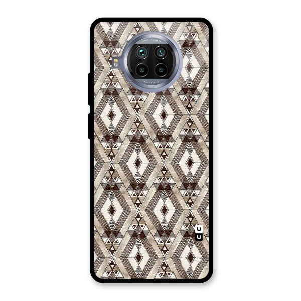 Brown Abstract Design Glass Back Case for Mi 10i