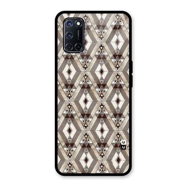 Brown Abstract Design Glass Back Case for Oppo A52