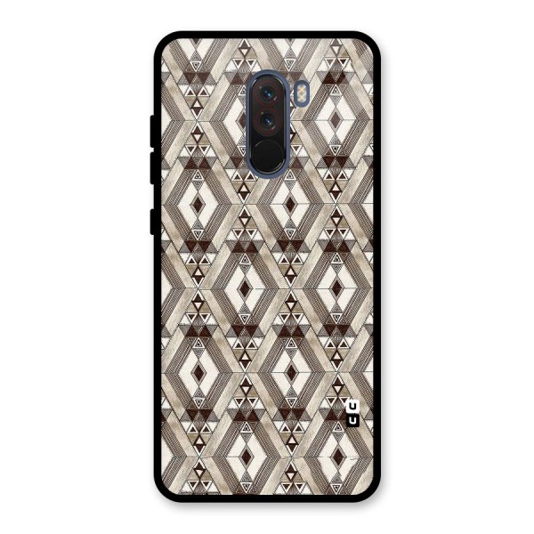 Brown Abstract Design Glass Back Case for Poco F1