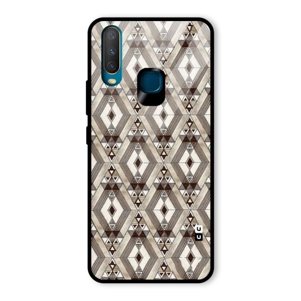 Brown Abstract Design Glass Back Case for Vivo Y15