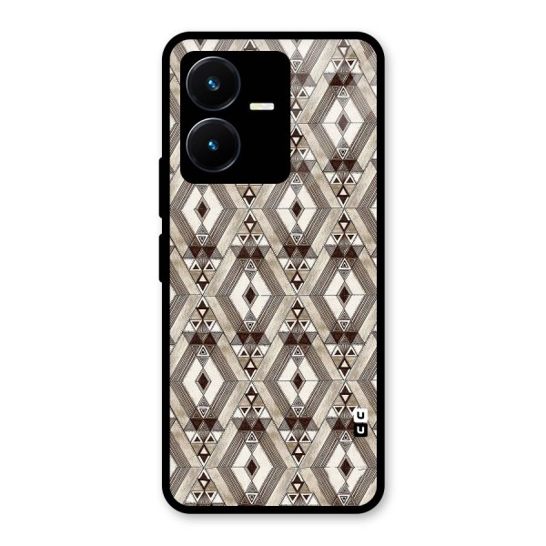 Brown Abstract Design Glass Back Case for Vivo Y22