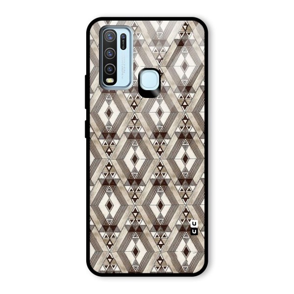 Brown Abstract Design Glass Back Case for Vivo Y30