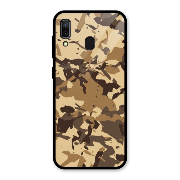 Brown Camouflage Army Glass Back Case for Galaxy A30