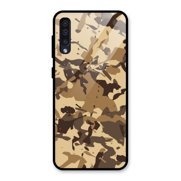 Brown Camouflage Army Glass Back Case for Galaxy A50s