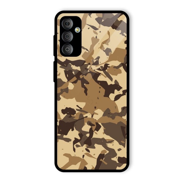 Brown Camouflage Army Glass Back Case for Galaxy F23