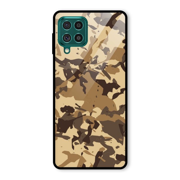 Brown Camouflage Army Glass Back Case for Galaxy F62