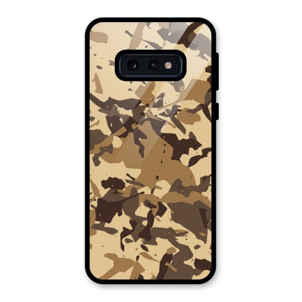 Brown Camouflage Army Glass Back Case for Galaxy S10e