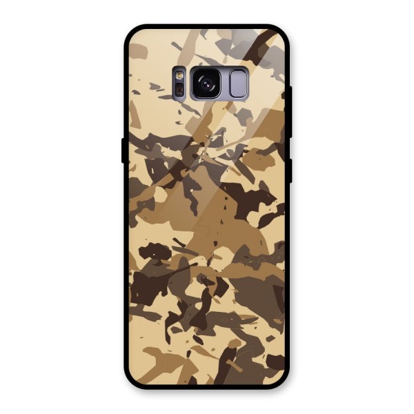 Brown Camouflage Army Glass Back Case for Galaxy S8