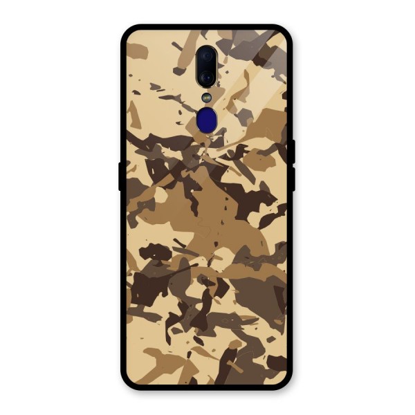 Brown Camouflage Army Glass Back Case for Oppo F11