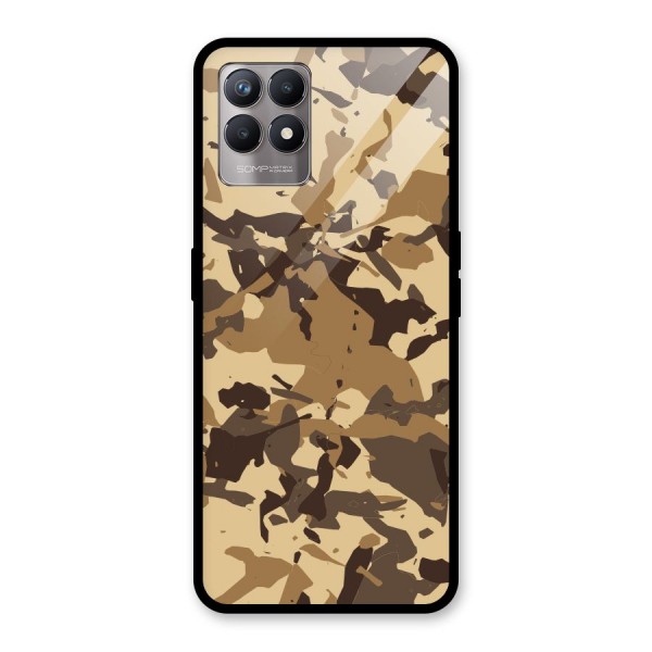 Brown Camouflage Army Glass Back Case for Realme 8i