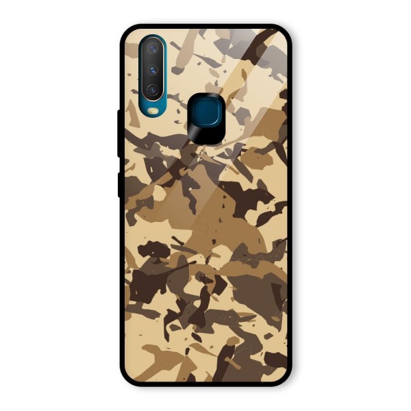 Brown Camouflage Army Glass Back Case for Vivo Y12