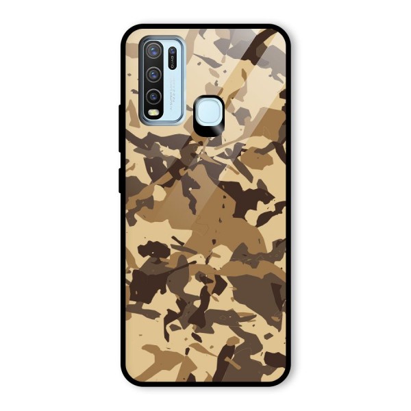 Brown Camouflage Army Glass Back Case for Vivo Y30