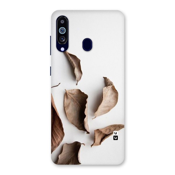 Brown Dusty Leaves Back Case for Galaxy A60