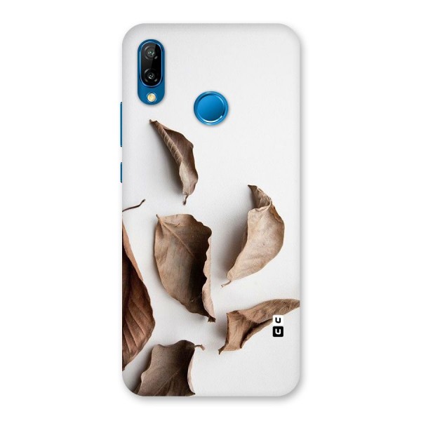 Brown Dusty Leaves Back Case for Huawei P20 Lite