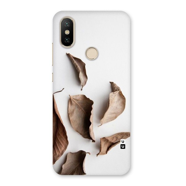 Brown Dusty Leaves Back Case for Mi A2