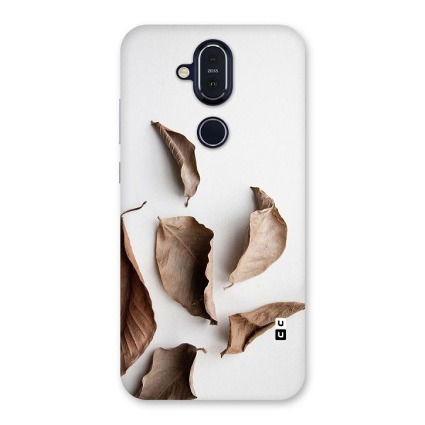 Brown Dusty Leaves Back Case for Nokia 8.1