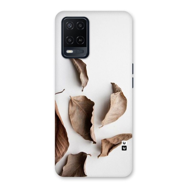 Brown Dusty Leaves Back Case for Oppo A54