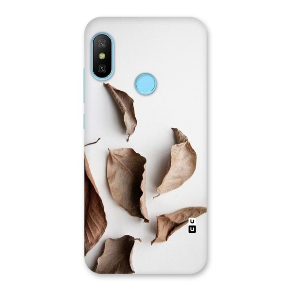 Brown Dusty Leaves Back Case for Redmi 6 Pro