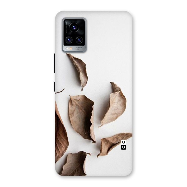 Brown Dusty Leaves Back Case for Vivo V20 Pro