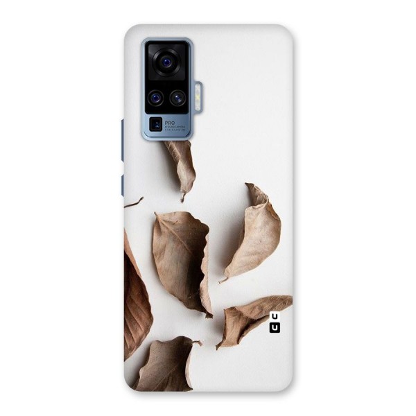 Brown Dusty Leaves Back Case for Vivo X50 Pro