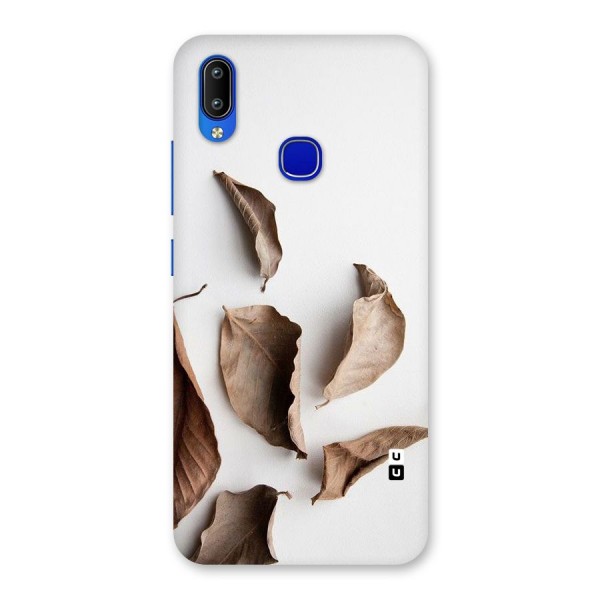 Brown Dusty Leaves Back Case for Vivo Y91